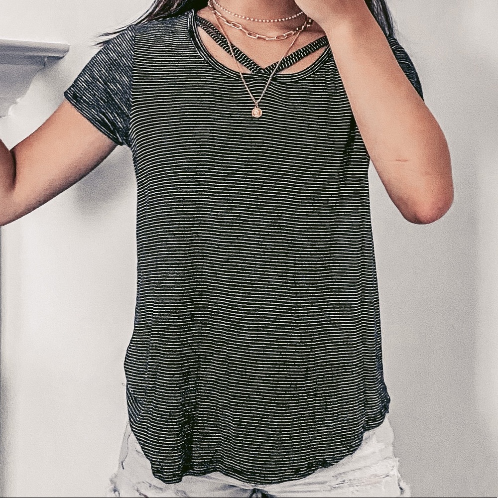 3/$25 Striped Short Sleeve Top